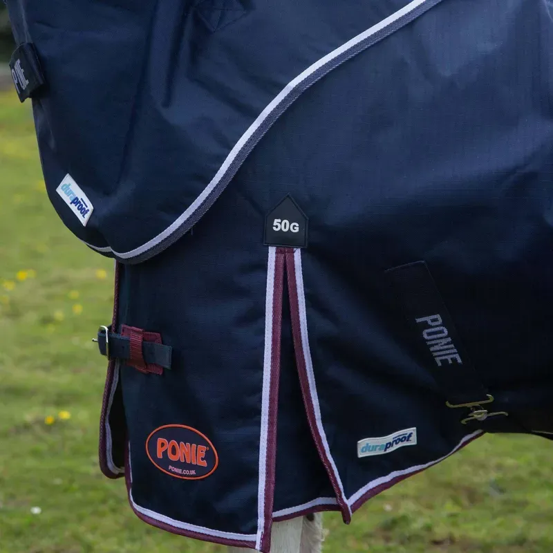 Gallop Ponie Duraproof 50g 5-Point Standard Neck Turnout Rug in Navy-3