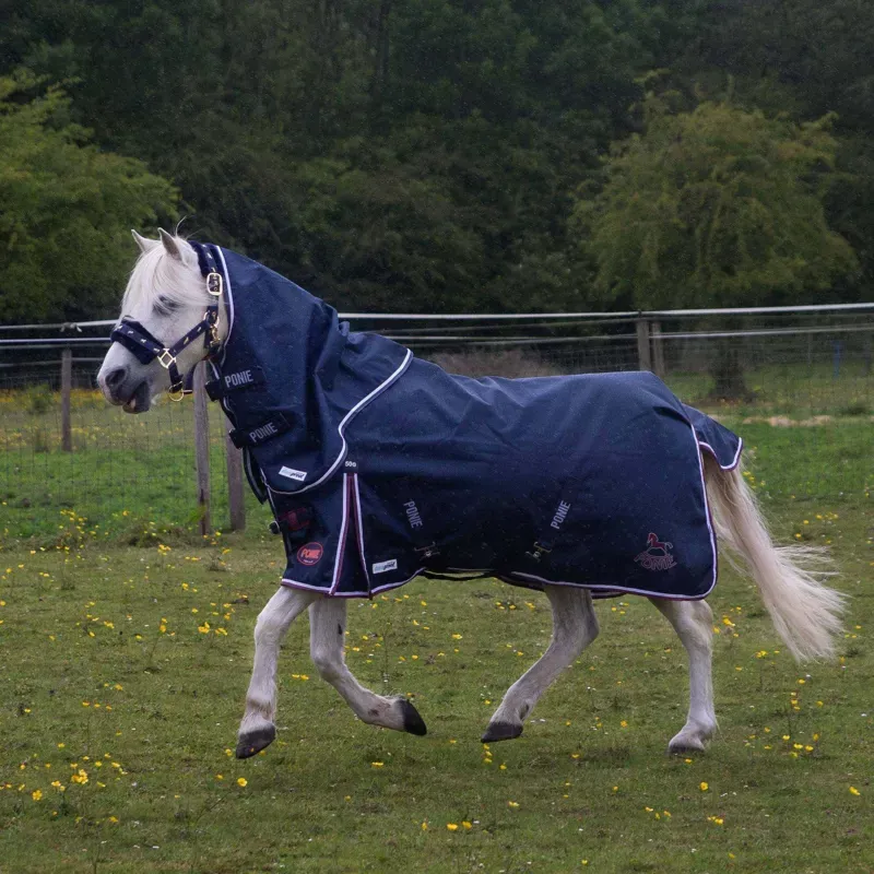 Gallop Ponie Duraproof 50g 5-Point Standard Neck Turnout Rug in Navy-2