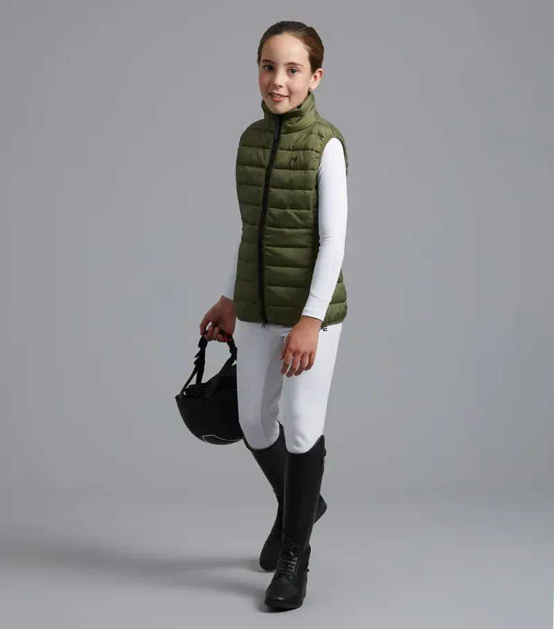 Premier Equine Junior Dante Gilet in Olive-1
