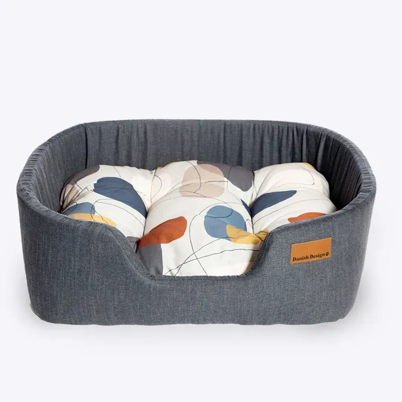 Danish Design Large Colour Block Deluxe Slumber Bed in Grey/Multi