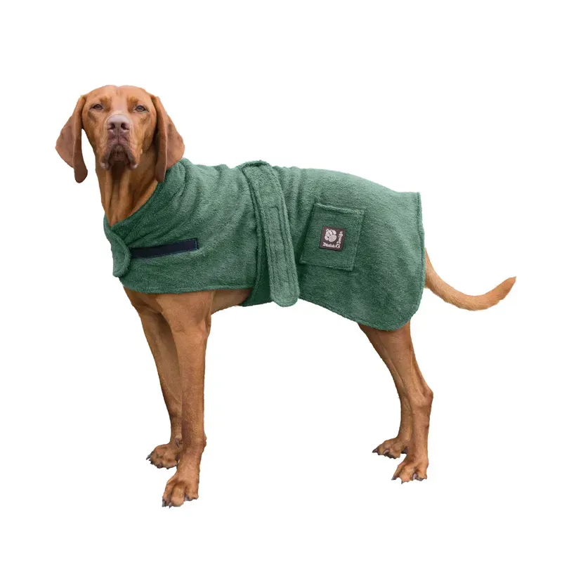 Danish Designs 50cm/20in. Dog Towelling Robe in Green-1