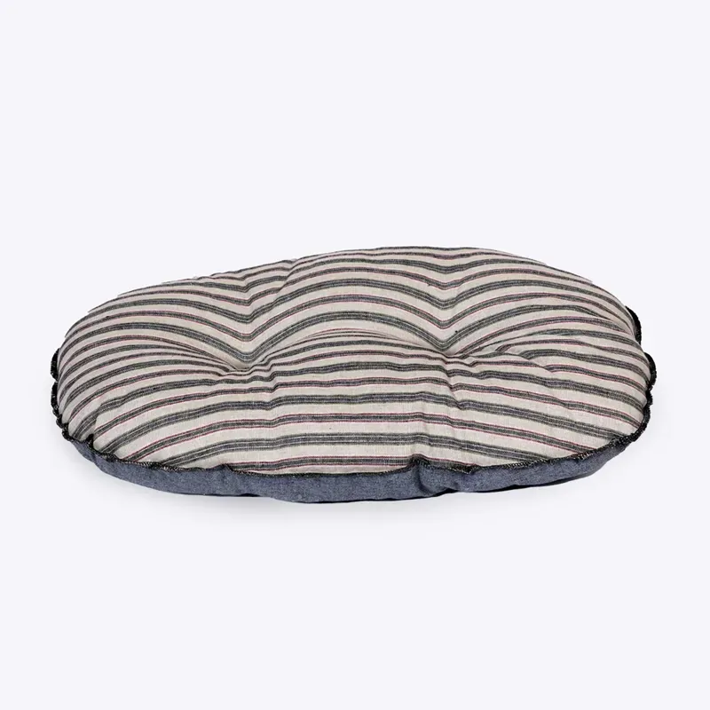 Danish Design Medium 27 inch Rustic Stripes Quilted Mattress in Denim Blue/Multi
