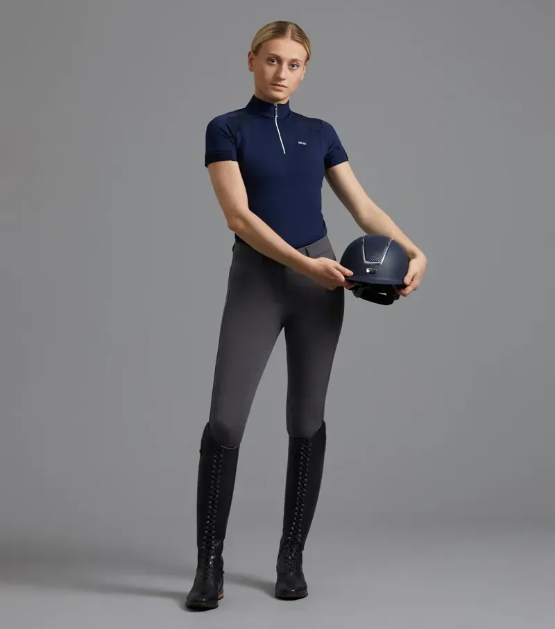 Premier Equine Ladies Delta Full Seat Gel Riding Breeches in Anthracite-1