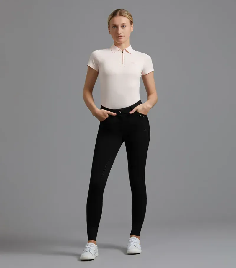 Premier Equine Ladies Delta Full Seat Gel Riding Breeches in Black-5