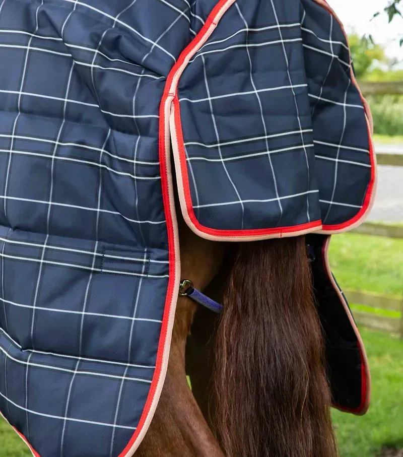 Premier Equine 400g Domus Combo Stable Rug in Navy Check-4