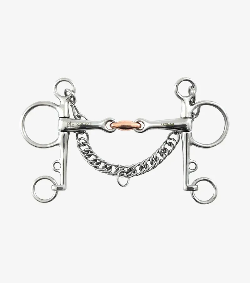 Premier Equine Double Jointed Pelham With Copper Lozenge in Silver