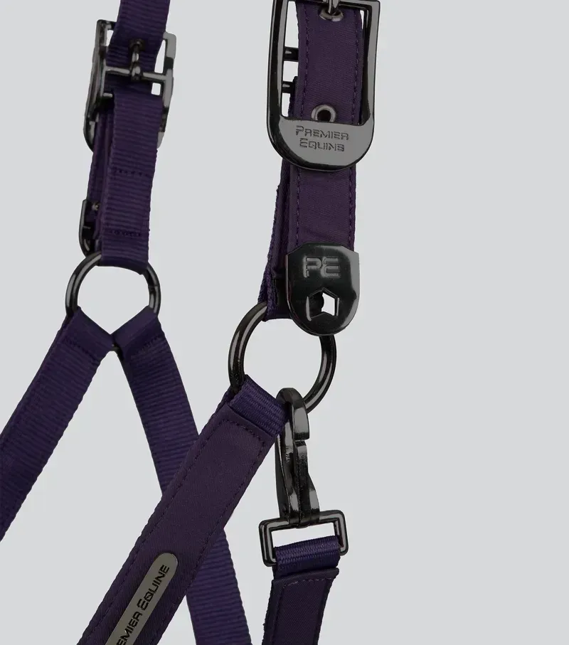 Premier Equine Duco Padded Head Collar With Lead Rope in Grape-2