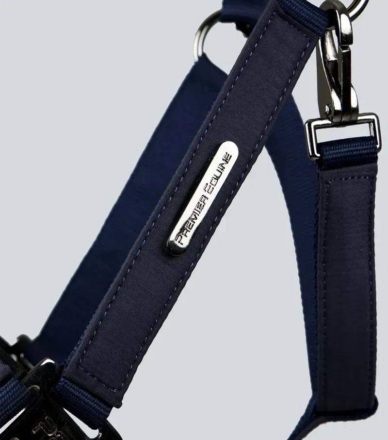 Premier Equine Duco Padded Head Collar With Lead Rope in Navy-3