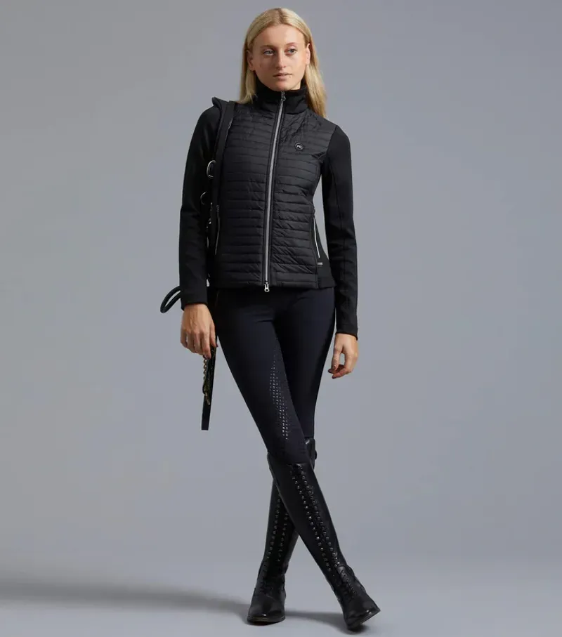 Premier Equine Ladies Elena Hybrid Technical Riding Jacket in Black-5
