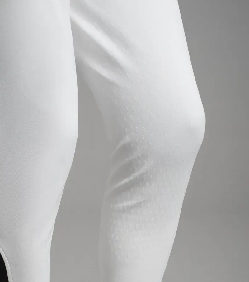 Premier Equine Emilio Gel Knee Competition Breeches in White-3