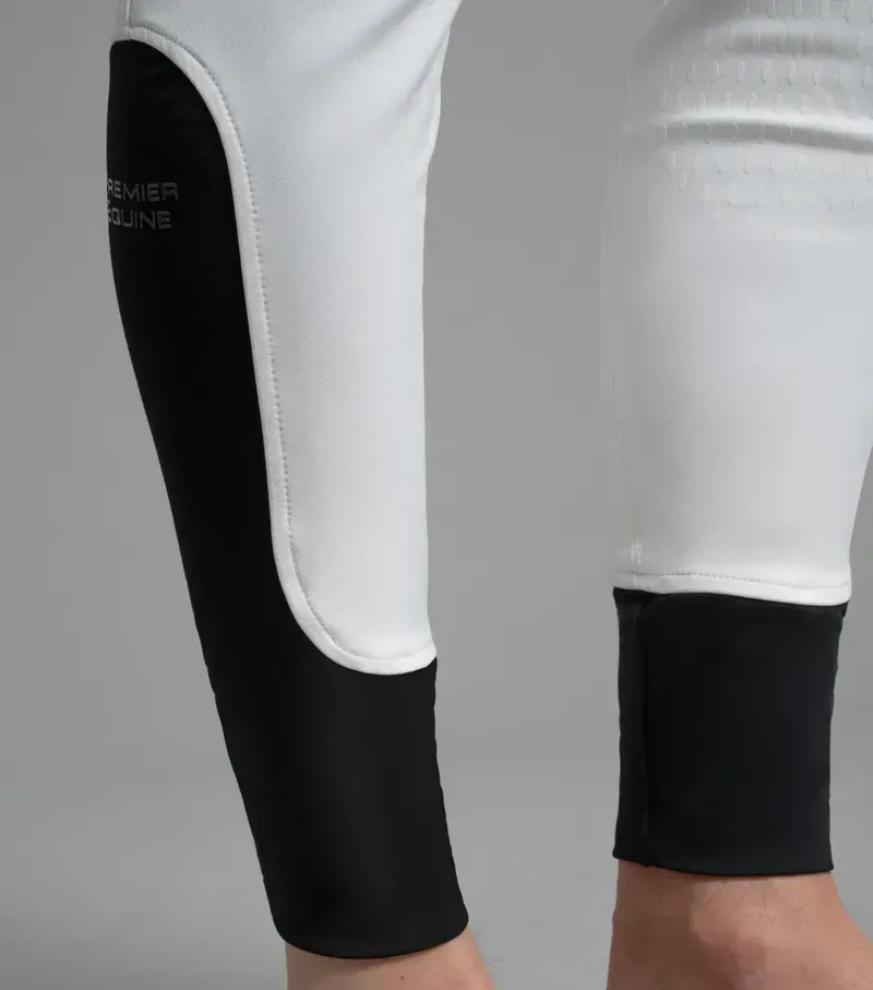 Premier Equine Emilio Gel Knee Competition Breeches in White-4