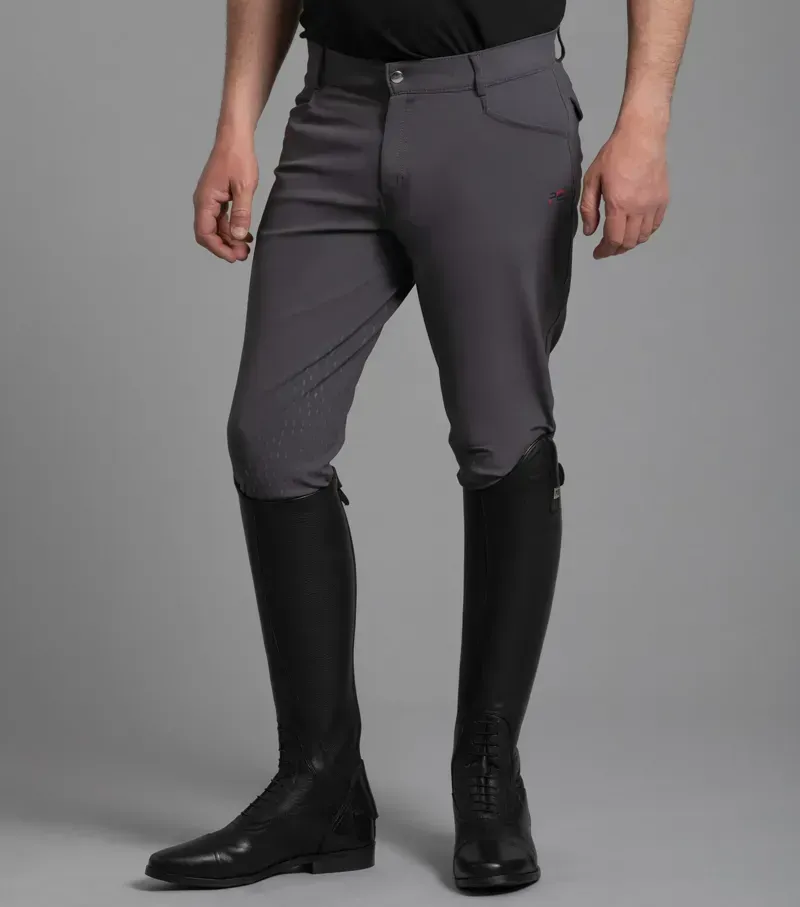 Premier Equine Emilio Gel Knee Competition Breeches in Anthracite-1