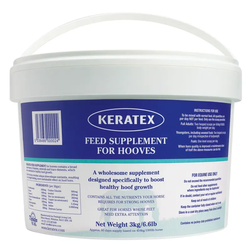 Keratex 3kg Hoof Feed Supplement in White