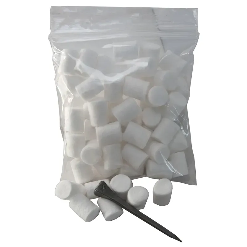 Liveryman Stud Plugs Preformed Cotton - 50-pack