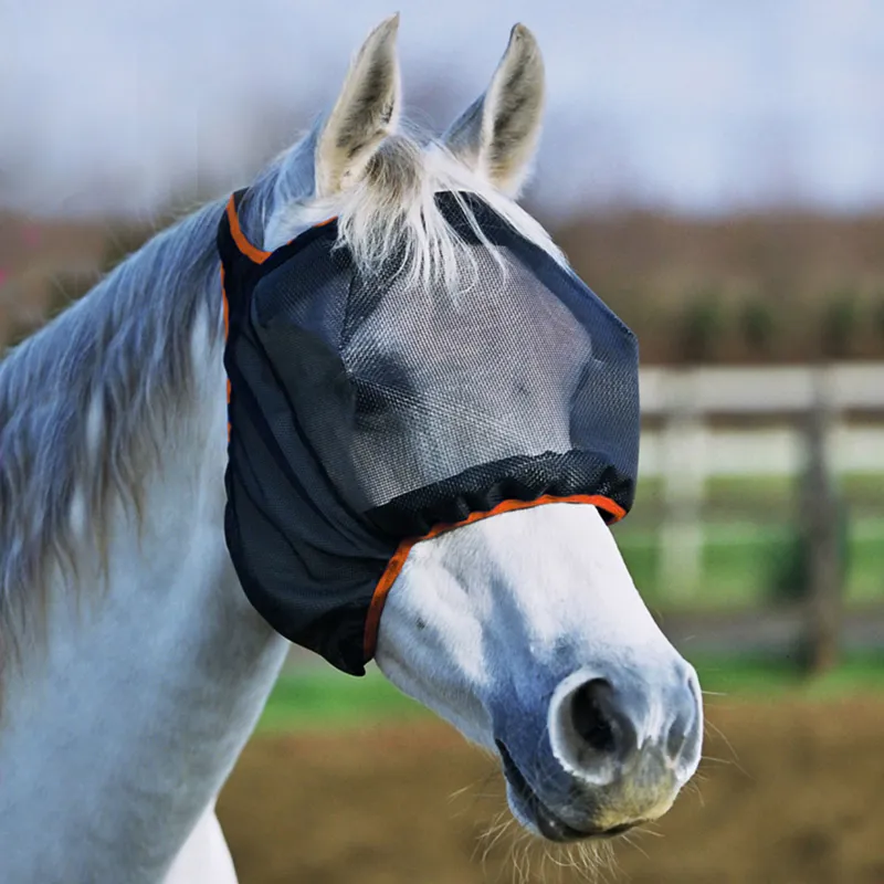 Equilibrium Field Relief Midi Fly Mask Without Ears in Black/Orange