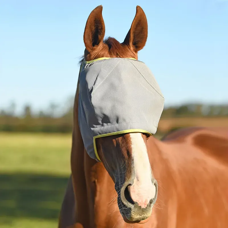 Equilibrium Field Relief Midi Fly Mask Without Ears in Grey/Yellow