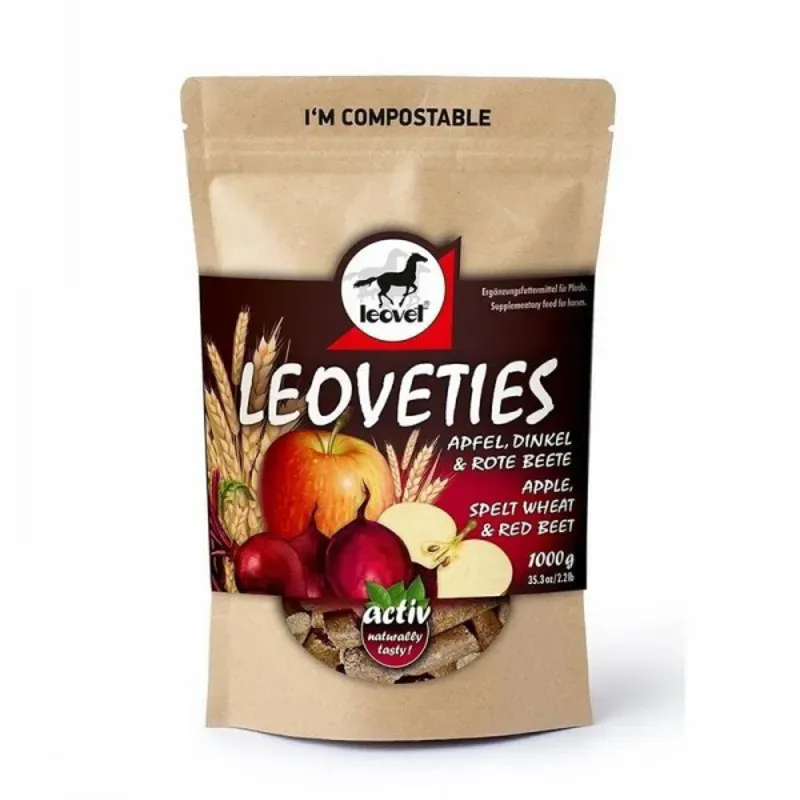 Leovet Leoveties Apple Spelt Wheat and Red Beet 1kg Treats in Brown