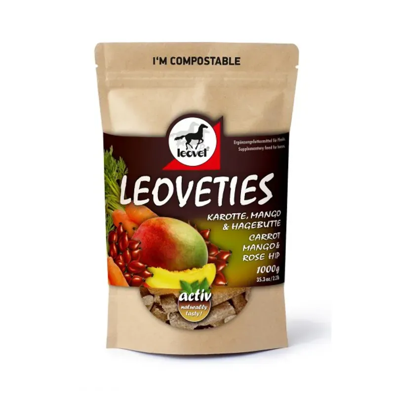 Leovet Leoveties Carrot Mango and Rosehip 1kg Horse Treats in Brown