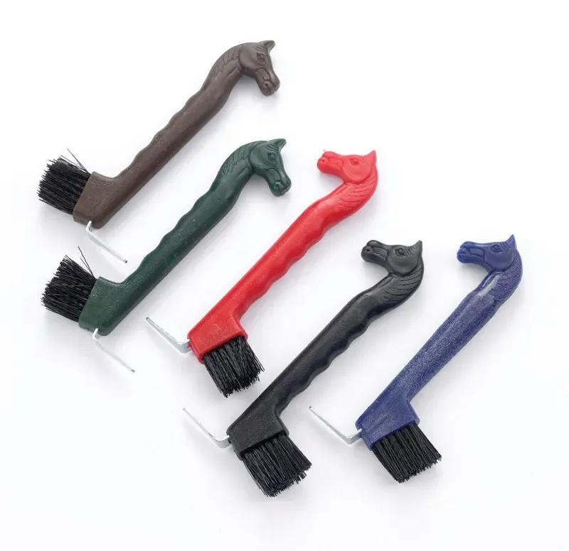 Lincoln Horse Care Accessories Horse Head Hoof Pick w/Brush in Blue