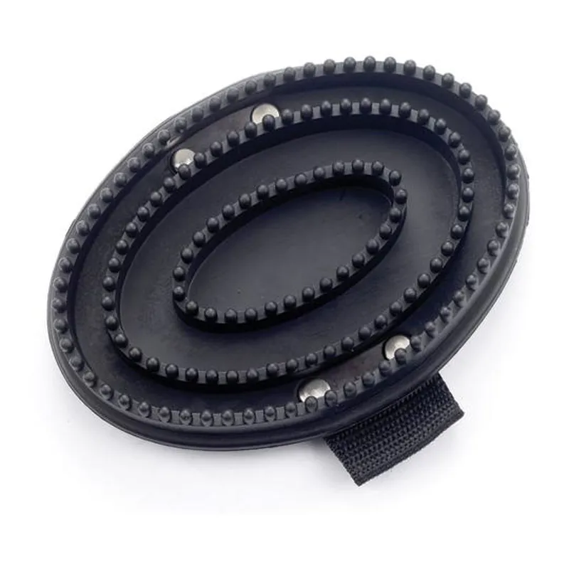 Lincoln Horse Care Accessories Lrg Rubber Curry Comb w/Handle in Black