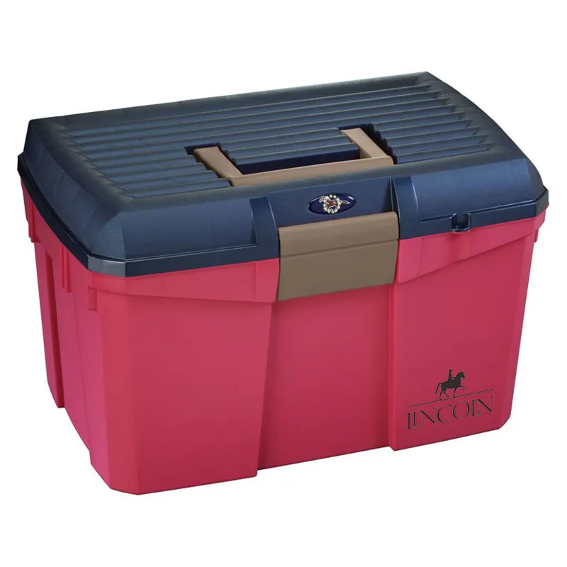 Lincoln Horse Care Accessories Limited Ed Tack Box in Raspberry/Blue