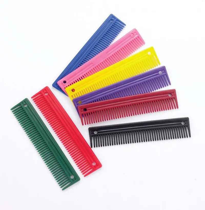 Lincoln Horse Care Accessories Plastic 9x2 Comb in Pink