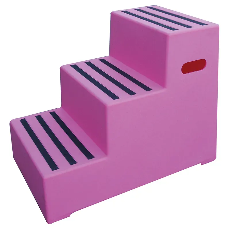 Classic Showjumps Premium Three Tread Mounting Block in Pink