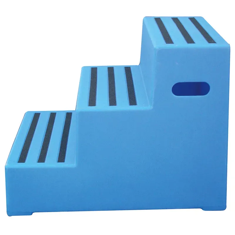 Classic Showjumps Premium Three Tread Mounting Block in Blue