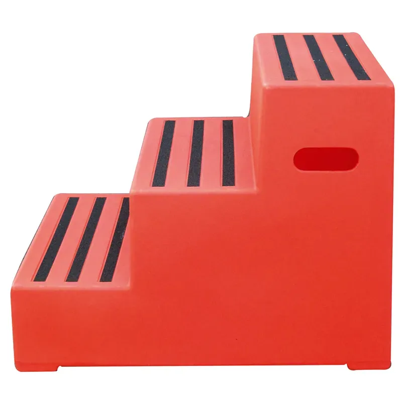 Classic Showjumps Premium Three Tread Mounting Block in Red