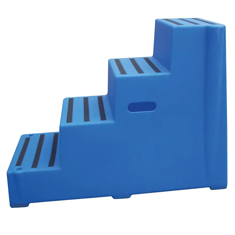 Classic Showjumps Premium Four Tread Mounting Block in Blue