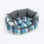 Danish Design 76cm FatFace Fleece Check Deluxe Slumber Bed in Grey/Blue