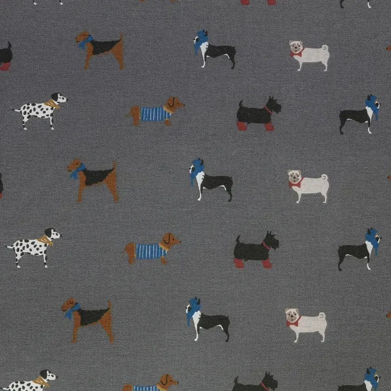 Danish Design Large FatFace Marching Dogs Duvet Cover in Grey-3