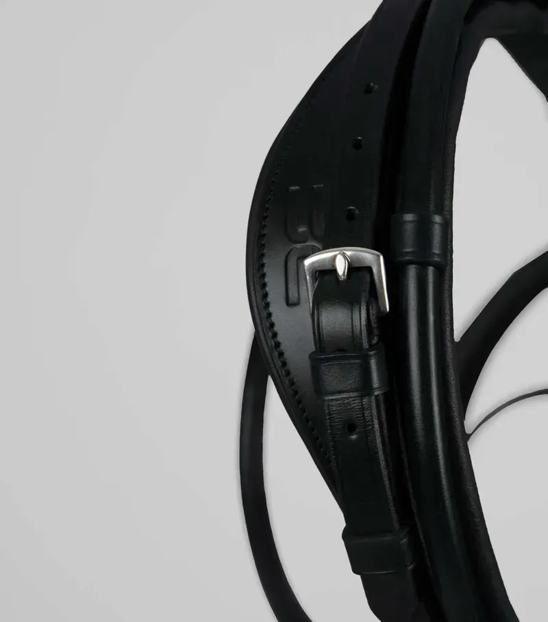 Finetti Rolled Leather Snaffle Bridle / Black-1