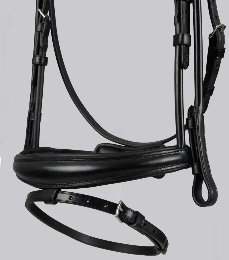 Finetti Rolled Leather Snaffle Bridle / Black-3