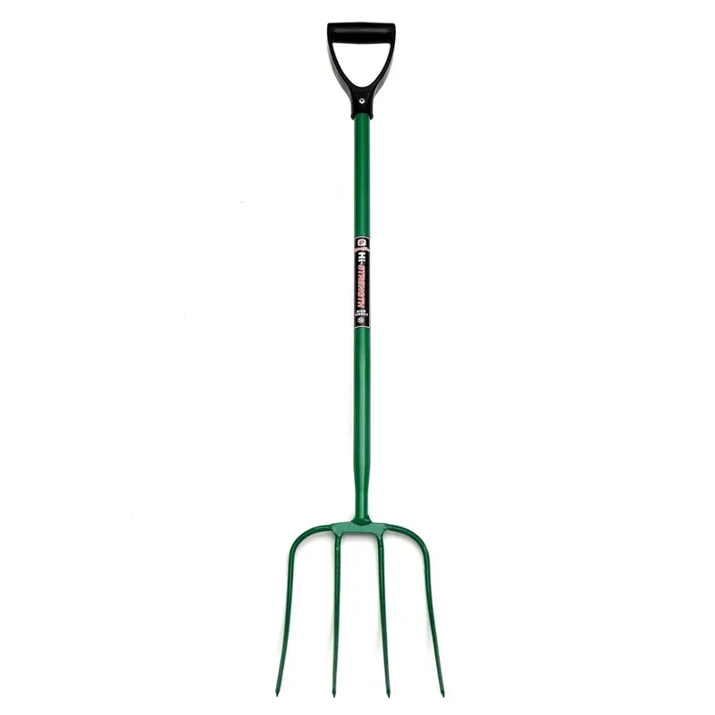 Fynalite 32 Inch 4 Prong D-Grip Hi-Strength Manure Fork in Green