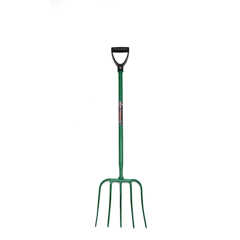 Fynalite 32 Inch 5 Prong D-Grip Hi-Strength Manure Fork in Green