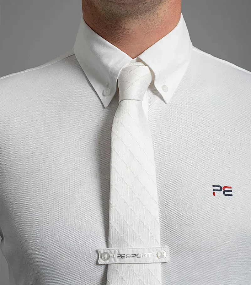 Premier Equine Giulio Long Sleeve Show Shirt in White-2