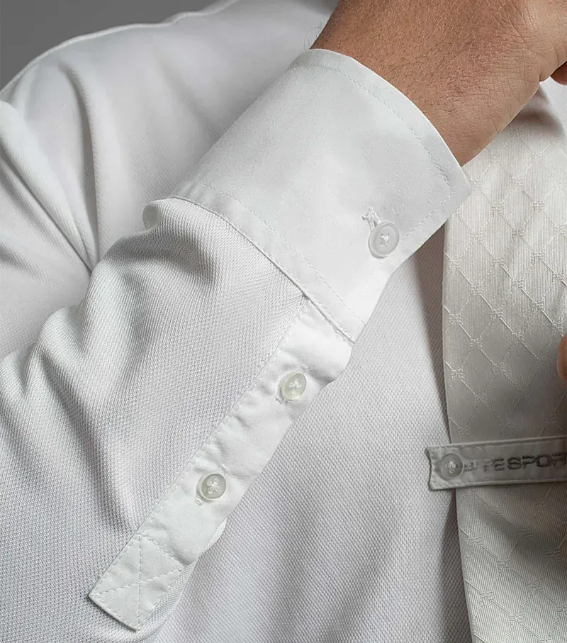 Premier Equine Giulio Long Sleeve Show Shirt in White-4