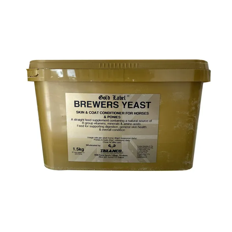 Gold Label 1.5kg Brewers Yeast Horse Supplements in Gold