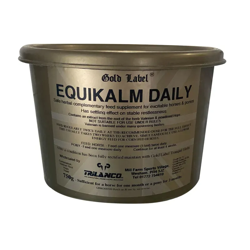 Gold Label 750kg EquiKalm Daily in Gold