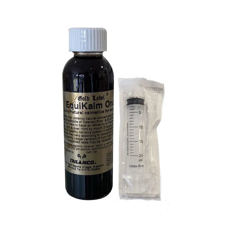 Gold Label 100ml EquiKalm Once Supplements in Gold