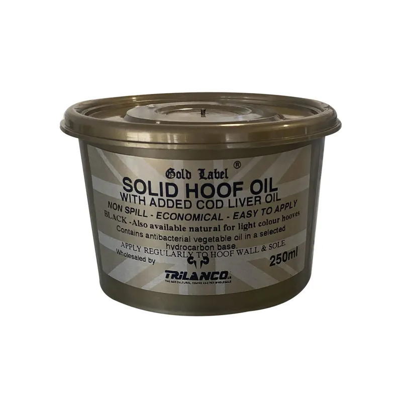 Gold Label 250ml Solid Black Hoof Oil in Gold