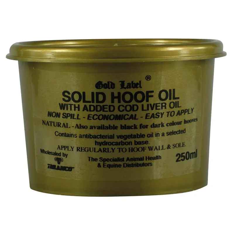 Gold Label 250ml Solid Natural Hoof Oil in Gold