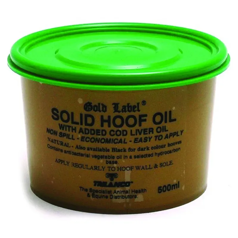 Gold Label 500ml Solid Natural Hoof Oil in Gold