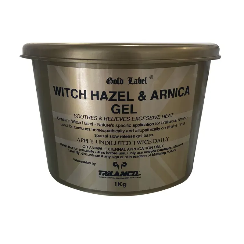Gold Label 1kg Witch Hazel and Arnica Gel in Gold