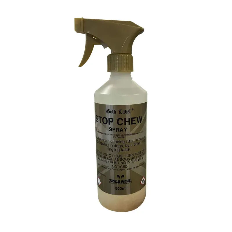 Gold Label 500ml Stop Chew Spray in Gold