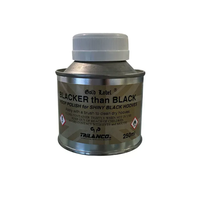 Gold Label 250ml Blacker Than Black Hoof Polish in Silver