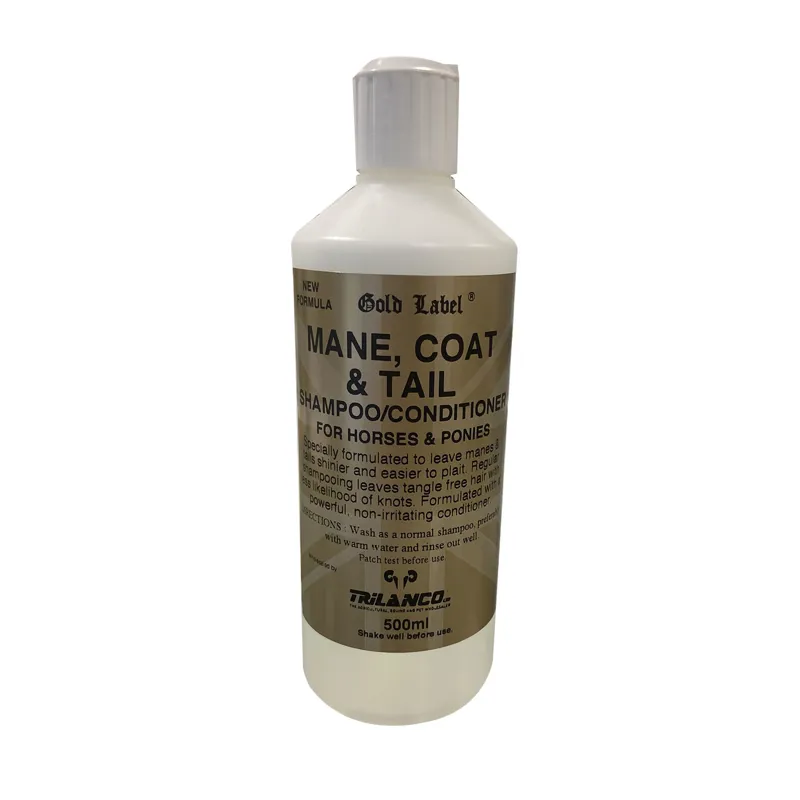 Gold Label 500ml Mane Coat and Tail Shampoo/Conditioner in Green