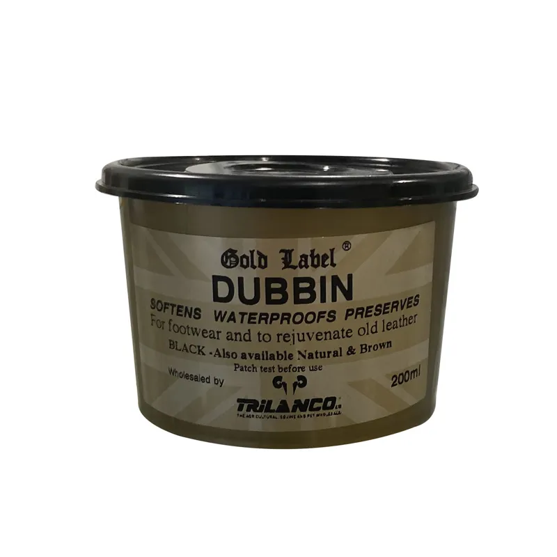 Gold Label 200g Black Dubbin in Gold