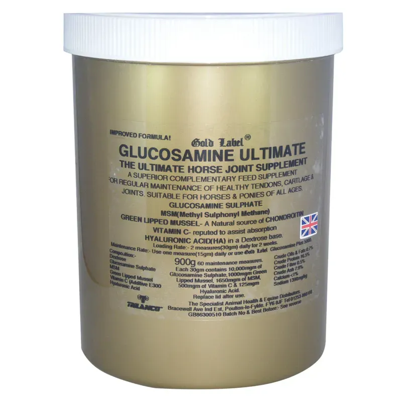 Gold Label 900g Ultimate Glucosamine Supplement in Gold